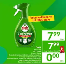 Intermarché Dreft Spray vaat 3 in 1 Power Lemon aanbieding
