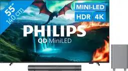 Coolblue Philips Ambilight 55'' MLED810 4K (2025) + Philips TAB6100 aanbieding
