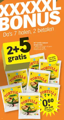 Albert Heijn AH Tortilla naturel wraps mini aanbieding