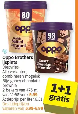 Albert Heijn Oppo Brothers ijspints aanbieding