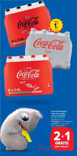 Carrefour Coca-Cola Regular, Light, Zero Sugar en Zero Ca eine aanbieding