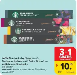 Carrefour Ko e Starbucks by Nespresso , Starbucks by Nescafé Dolce Gusto en ko ebonen Starbucks aanbieding