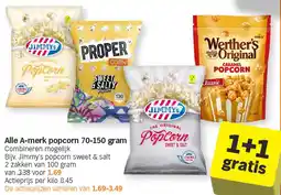 Albert Heijn Alle A-merk popcorn 70-150 gram aanbieding