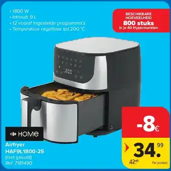 Carrefour Airfryer HAF9L1800-25 aanbieding