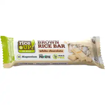 Albert Heijn RiceUp Brown rice bar white chocolate bel aanbieding