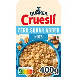 Albert Heijn Quaker Cruesli zero sugar added nuts aanbieding