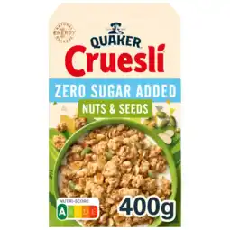 Albert Heijn Quaker Cruesli zero sugar added nuts & seeds aanbieding