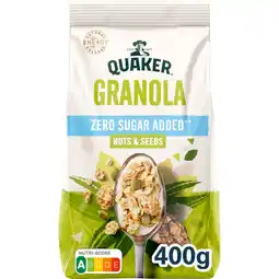 Albert Heijn Quaker Granola zero sugar added nuts & seeds aanbieding