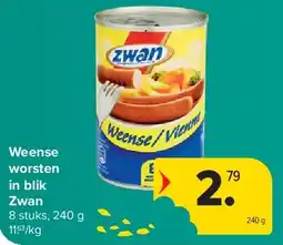 Carrefour Weense worsten in blik Zwan aanbieding