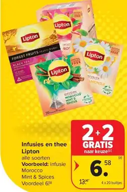 Carrefour Infusies en thee Lipton aanbieding