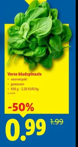 Lidl Verse bladspinazie aanbieding