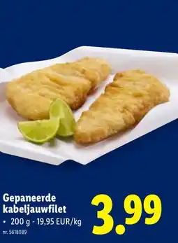 Lidl Gepaneerde kabeljauwfilet aanbieding