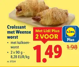Lidl Croissant met Weense worst aanbieding