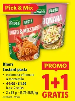 Lidl Knorr Instant pasta aanbieding