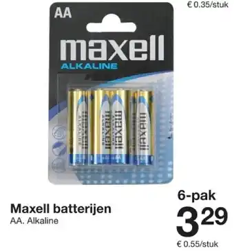 Zeeman Maxell batterijen aanbieding