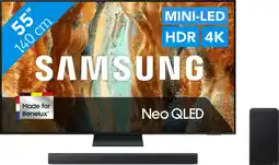 Coolblue Samsung 55 Neo QLED QN73F 4K (2025) + Samsung HW-B450F (2025) aanbieding