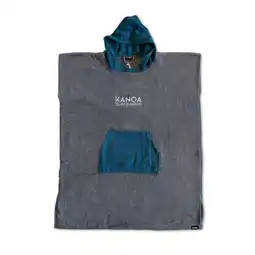 Decathlon Surf Poncho grijs/blauw met capuchon en kangoeroezak aanbieding