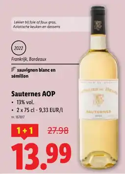 Lidl Sauternes AOP aanbieding