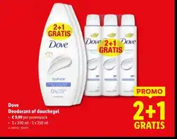 Lidl Dove Deodorant of douchegel aanbieding