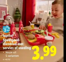 Lidl lupilu Speelgoed- dienblad met servies of voeding aanbieding