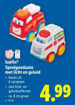 Lidl lupilu Speelgoedauto met licht en geluid aanbieding
