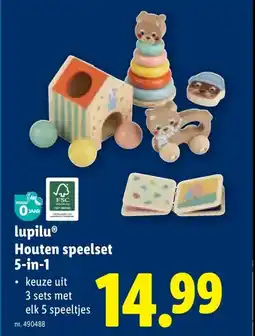 Lidl lupilu Houten speelset 5-in-1 aanbieding