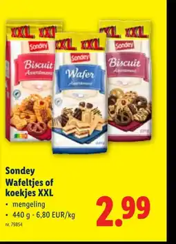 Lidl Sondey Wafeltjes of koekjes XXL aanbieding