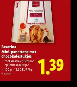 Lidl Favorina Mini-panettone met chocoladestukjes aanbieding