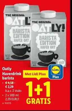 Lidl Oatly Haverdrink barista aanbieding