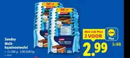 Lidl Sondey Melk- hazelnootwafel aanbieding