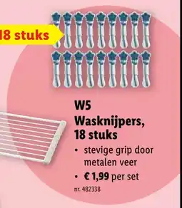Lidl W5 Wasknijpers, 18 stuks aanbieding