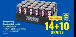 Lidl Kong strong Energydrink cassis aanbieding