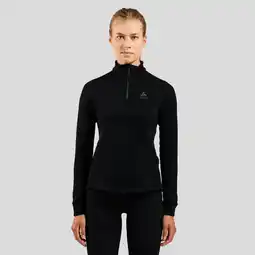 Decathlon ODLO Middenlaag Loopshirt Halve Rits BERRA Sporttrui ZWART M aanbieding