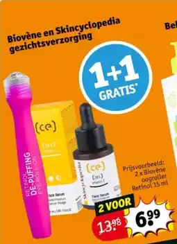 Kruidvat Biovène en Skincyclopedia gezichtsverzorging aanbieding