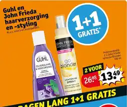 Kruidvat Guhl en john frieda haarverzorging en styling aanbieding