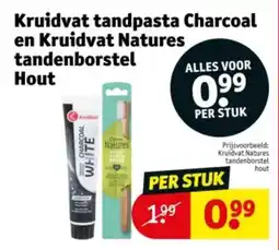 Kruidvat Kruidvat tandpasta charcoal en kruidvat natures tandenborstel hout aanbieding