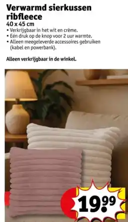 Kruidvat Verwarmd sierkussen ribfleece aanbieding