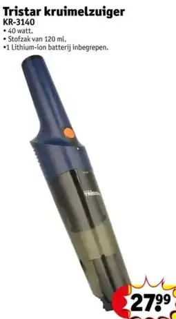 Kruidvat Tristar kruimelzuiger KR-3140 aanbieding