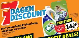 Kruidvat Dreft wasmiddel Professional vloeibaar en poeder aanbieding