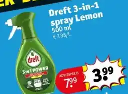 Kruidvat Dreft 3-in-1 spray Lemon aanbieding