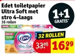 Kruidvat Edet toiletpapier Ultra Soft met stro 4-laags aanbieding