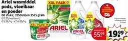 Kruidvat Ariel wasmiddel pods, vloeibaar en poeder aanbieding
