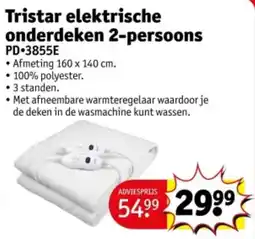 Kruidvat Tristar elektrische onderdeken 2-persoons PD• 3855E aanbieding