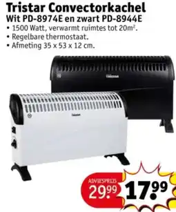 Kruidvat Tristar Convectorkachel Wit PD-8974E en zwart PD-8944E aanbieding