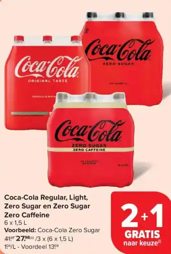 Coca-Cola Regular, Light, Zero Sugar en Zero Sugar Zero Caffeine