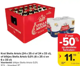 Krat Stella Artois , of blikjes Stella Artois 0,0%