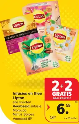 Carrefour Market Lipton Infusies en thee aanbieding