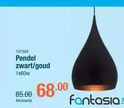 Cevo Fantasia Pendel zwart/goud 1x60w aanbieding