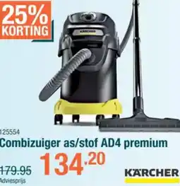 Cevo Kärcher Combizuiger as/stof AD4 premium aanbieding
