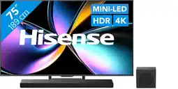 Coolblue Hisense 75 ULED Mini-led U79Q PRO (2025) + Hisense AX3120Q aanbieding